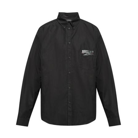 Balenciaga, Casual Shirts Zwart, Heren, Maat:XL