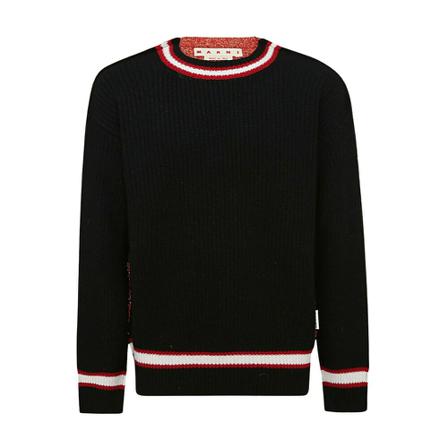 Marni, Round-neck Knitwear Zwart, Heren, Maat:L,alpaca