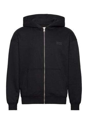 Relaxed Printed Hoodie Jacket Hettegenser Genser Svart Tom Tailor*Betinget Tilbud