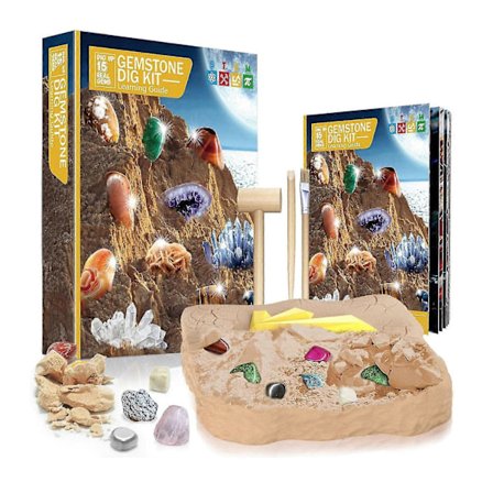 Krystal udgravningssæt, 15 stk. ædelstens videnskabssæt krystal udgravningssæt til børn, ædelstens udgravningssæt, børns pædagogiske legetøj 