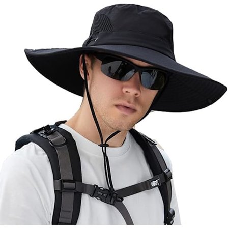 Solhatt Anti-UV UPF 50+ Utendørs Fiskehatt Bredbremmet Fiskehatt