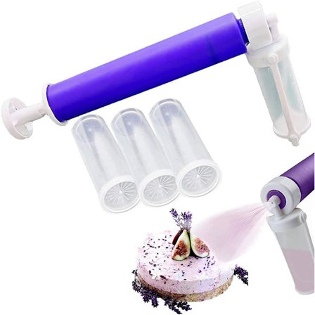 Manuel kage airbrush pumpe, glitter dekorationsværktøjer manuel airbrush til kager med 4 stk rør kage sprayrør