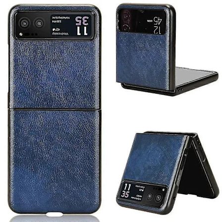 Motorola Razr 40 5g Puhelimen Takakansi Kuori Pu Nahka Päällystetty Pc Litsi Rakenne Suojaava Puhelinkotelo S202412273381 Sininen