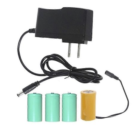 AC100-240V til 6V1A 4x 1.5V LR20 D Batteri Strømkabel Batterieliminator Ledning