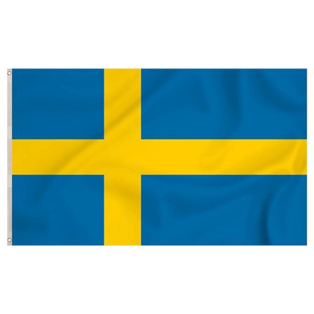 Flagga Svenska Nationell Flaggan 150 x 90 cm Med Metallöglor