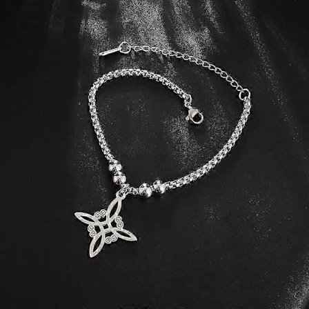 Häxknut Halsband Rostfritt Stål Magisk Knut Pagan Häxkonst Symboler Hänge Keltisk Knut Halsband Smycken Gåvor för Kvinnor