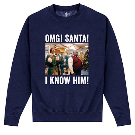 Elf Unisex Vuxen OMG Santa Foto Sweatshirt 4XL Marinblå