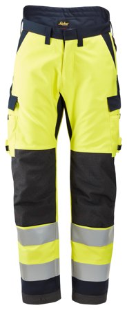 Snickers Workwear 6663 Toppahousut huomioväri, keltainen/ laivastonsininen 162, Vaatteet