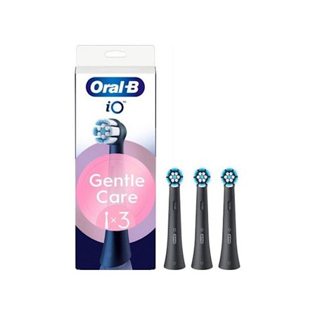 Tandborste - ORAL B - iO Gentle Care - Svart - 3 stycken - Mjuk mikro-vibration