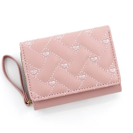 Pink, Dame Embroidered Wallet Luksus Designer Cute Wallet Wall