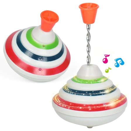 Klassisk Magic Spinning toppar leksak musik ljus gyro barn's leksaker med LED blixt ljus musik roliga leksaker barn
