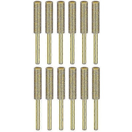 Diamant motorsavsskærper Burr 1/8 tommer skaft, udskiftningsslibesten, 12 pakke (7/32 tommer/ 5,5 mm)