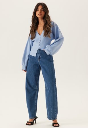 SELECTED Slfloose Barrel Ane-kori Mw Jeans Medium Blue Denim Klær