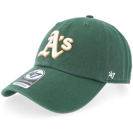 47 Brand - MLB Grön unconstructed Keps - Oakland Athletics Clean Up Dark Green Dad Cap @ Hatstore