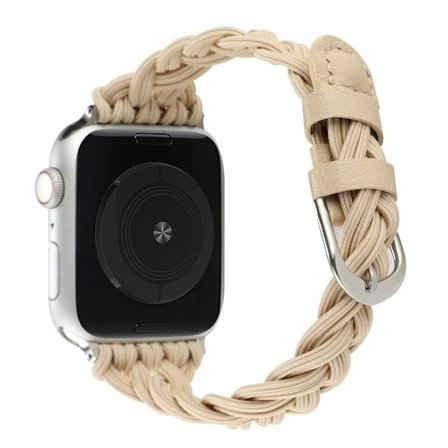 Apple Watch Series 8 (45 mm) / Watch Ultra armband med elastisk flätning - Aprikos