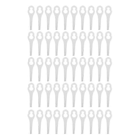 50 st Grästrimmer Plastblad Gräsklippare Delar För Bosch Alm 28 30 (vit)