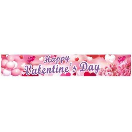 God Valentinsdag Banner Kjærlighetshjerte Rose Blomsterblad Bannere Ornament
