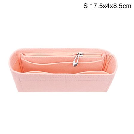 Monitaskuinen naisten sisälaukku käsilaukkuun huopakangasta, pinkki[GKS]