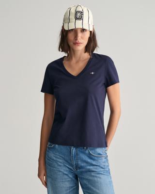 GANT - Shield t-skjorte med v-hals - Dame - S