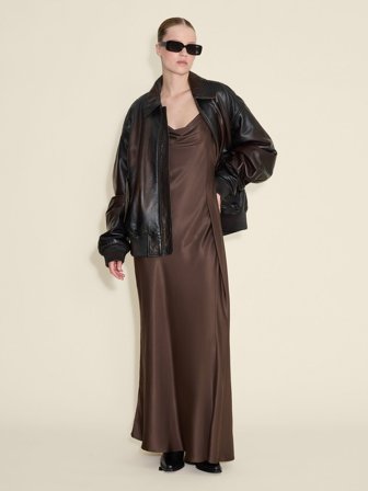 Holzweiler Eila Pleat Dress - Dk. Brown - Women's - 40