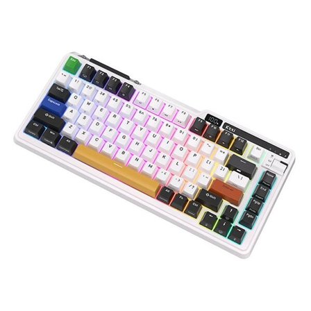 Royal Kludge KZZI K75 pro RGB trådløst mekanisk tastatur, Moment Switch (svart og hvit) (QWERTY)