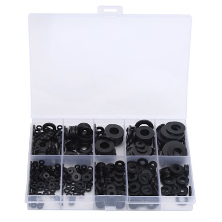 500 stk. Sorte nylon skiver pakningssett Industrielt utstyr M2 M2.5 M3 M4 M5 M6 M8 M10