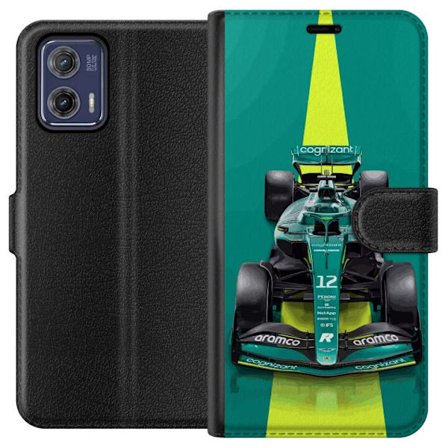 Yhteensopiva Lompakkokotelo Motorola Motorola Moto G73 Aston Martinin Formula 1 -auto vihreässä kilpailumuotoilussa, jossa on moderni studiosentuntm