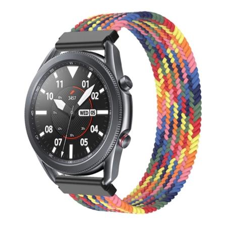 Samsung Galaxy Watch 3 (45 mm) elastisk nylon-urrem - Farverig Pink Størrelse: Xs Multicolor
