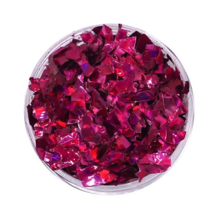 Negleglitter - Flakes / Mylar - Cerise - 8ml - Glitter