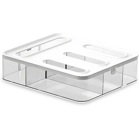 Køkkenorganisator, poseorganisator til køkkenopbevaring, 4 rum, hvid