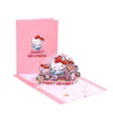 Sanrio 3D-ponnahduskortti, onnittelukortti, söpö syntymäpäiväkortti, animelahjakortti, onnittelukortteja lapsille, tyttöystävälle Hello Kitty