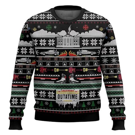 Tilbake til fremtiden-filmen God jul 2026 Ny moteriktig Harajuku stygg julegave tegneserie hettegensere for menn og kvinner