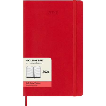 Moleskine Calendrier 12M Daily 2026 Softcover Large Red