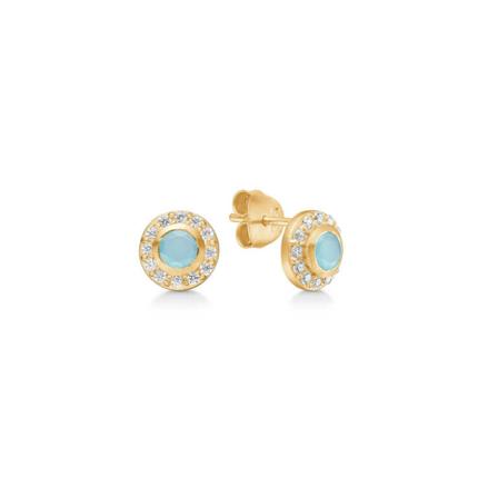 Frk. Lisberg Christine Ørstik Aqua Chalcedon , Blauw , Dames , Maat: ONE Size Oorbellen