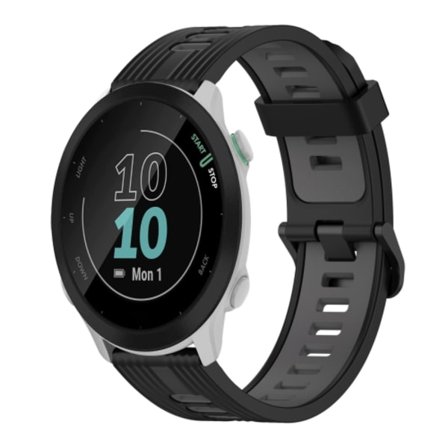 För Garmin Forerunner 55 20 mm vertikalt mönster tvåfärgat silikon watch