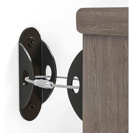 6 stk. Møbelankre Sæt til Babysikring, Møbelstropper Brug til at Forhindre Fald og Anti-Tip, Kommode eller Skab til VægankreBY