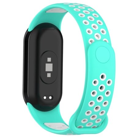 Andningsbart Xiaomi Mi Band 8 klockarmband - Turkost- Vitt