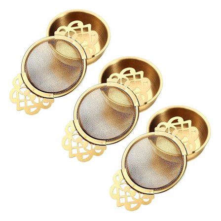 3X Rostfritt Stål Te-Sil med Droppskål, Lätt att Rengöra Lösbladig Hängande Infuser Sil Köket