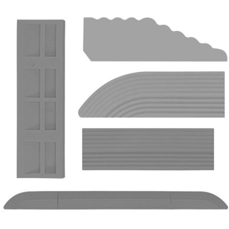 Tærskelstrimler til støvsugere, klatreunderlag, trinrenser, grå