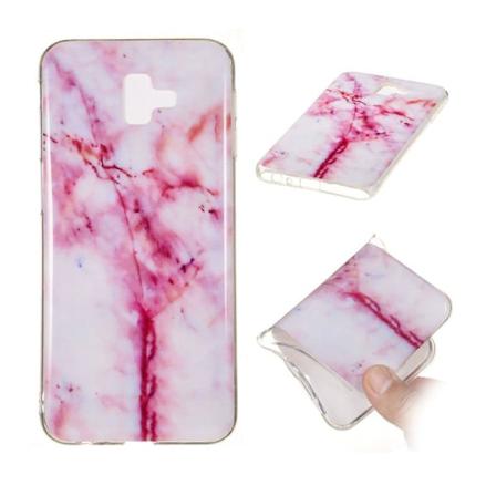 Samsung Galaxy J6 Plus (2018) pehmeä IMD marmori kuviollinen silikooni muovinen takasuoja kuori - Tyyli H Pink