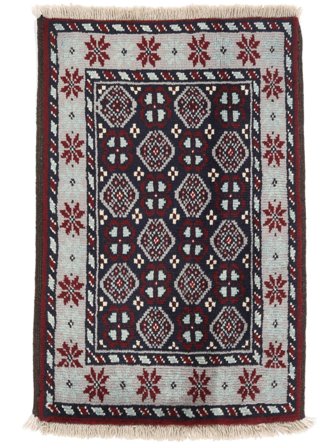 Belutsch Teppich Handgeknüpft 60X90 Schwarz/Grau Persien/Iran