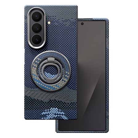 Mobilskal till Galaxy Z Fold 7 MagSafe Kevlar Metal Ring - Moon Blå