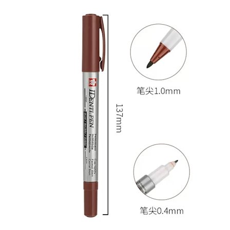 SAKURA IDENTI Permanent Penna Dubbelspets 1.0 mm Färgad Markör Färg på Alla Ytor; Skriver på Papper Pergament Trä Metall och Plast