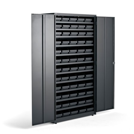 Kleinteileschrank REACH + SUPPLY, mit Codeschloss, 60 Behälter, 1900 x 1020 x 500 mm