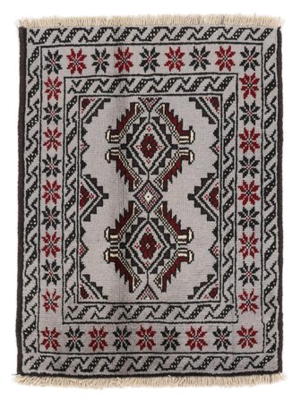 Anudada A Mano Belouch Alfombra 63X83 De Lana Negro/Gris Pequeño