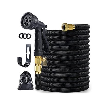 Fleksibel, udvidelig og indtrækkelig haveslange. Fremstillet af tekstil, resistent over for sol og korrosion. 15 meter