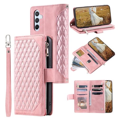 For Samsung Galaxy A17 5G / A26 5G Zipper Wallet Case Rhombus Phone Cover