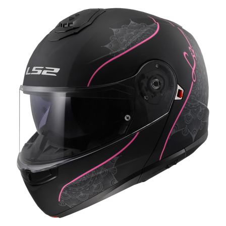 LS2 FF908 Strobe II Modulär Hjälm Lux Matt Svart/Rosa 3XL