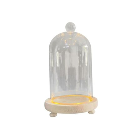 Glas Cloche Dome Klar Klokkeformet Beholder Mikro Landskab Holder Nordisk Ornament Blomsterdækning med Base Cloche Dome Transparent Dome Cloche