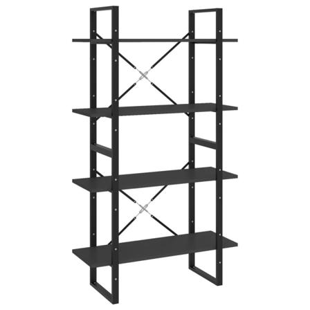 Vidaxl Bokhylla 4 Hyllplan Grå 80x30x140 Cm Spånskiva Grå